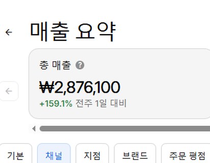 운정점 POS 매출 요약 화면